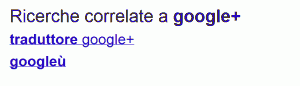 Ricerche correlate a Google+