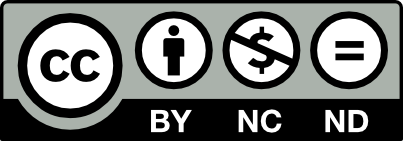 Logo della licenza Creative Commons di tipo Attribuzione - Non commerciale - Non opere derivate