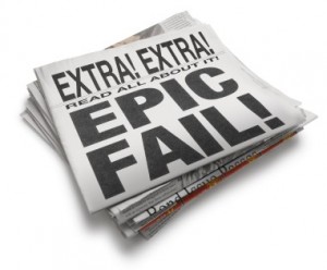 Giornale con titolo epic fail